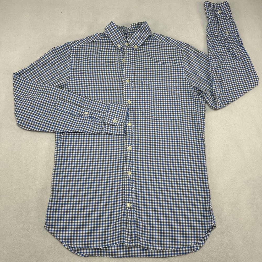 Taylor Stitch Shirt Mens 36 Blue Check Gingham Long Sleeve Button Up Casual‎
